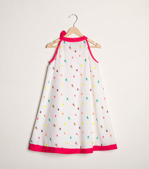 White Cotton flared dress