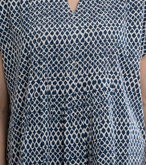 Blue Printed Cotton Dress