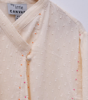 Natural Cotton Hand Embroidered Choga for Girls