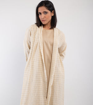 Beige Cotton Cape Set