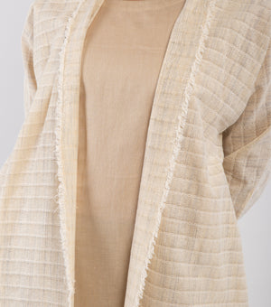 Beige Cotton Cape Set