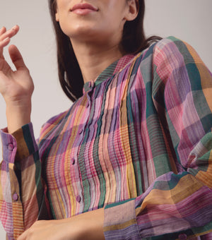 Multicolor Woven Cotton Tunic