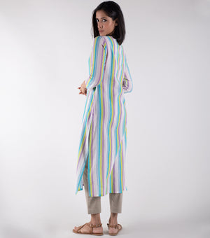Multicolor Woven Cotton Kurta