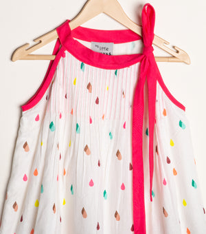 White Cotton flared dress