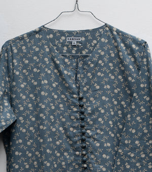 Blue Cotton Printed Kurta