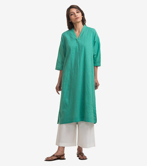 Green cotton kurta