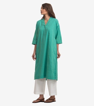 Green cotton kurta