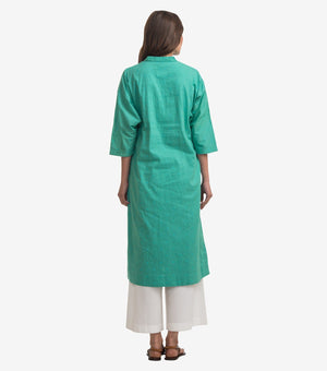 Green cotton kurta
