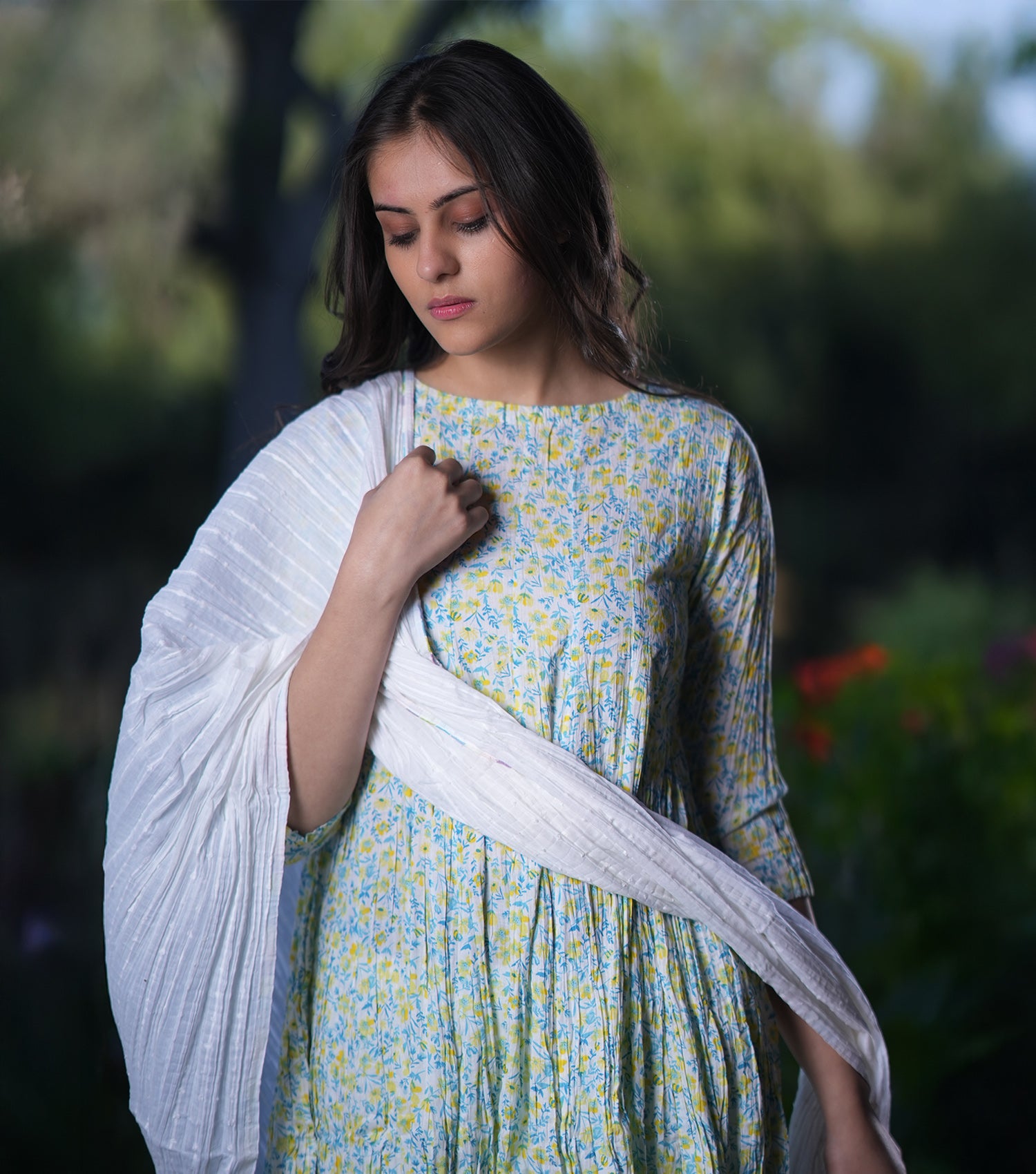 Multi Color Printed Cotton Kurta With Dupatta Set of 2