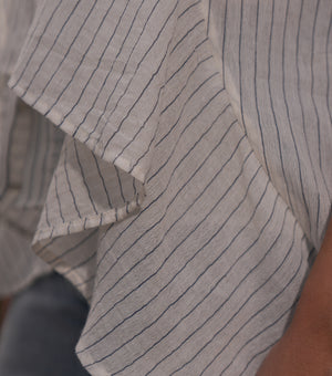 White Striped Cotton Woven Shirt
