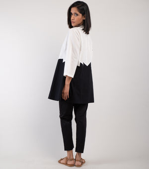 White & Black Cotton Shirt