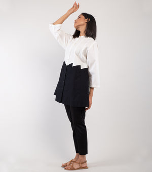 White & Black Cotton Shirt