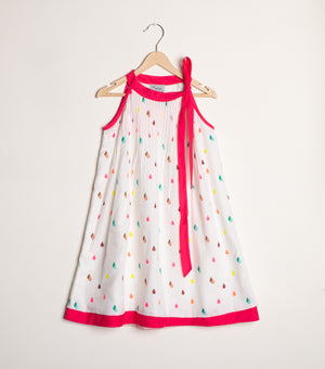 White Cotton flared dress