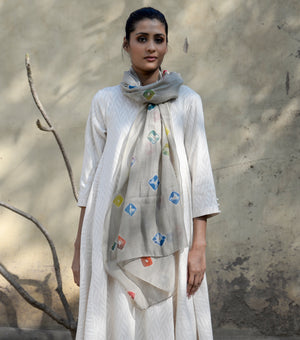 Grey Base Shibori Dupatta