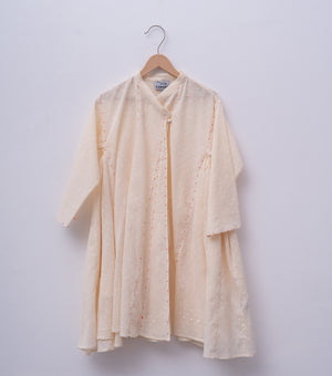 Natural Cotton Hand Embroidered Choga for Girls