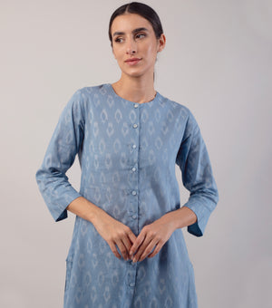 Light Blue Printed Cotton Co-ord Set