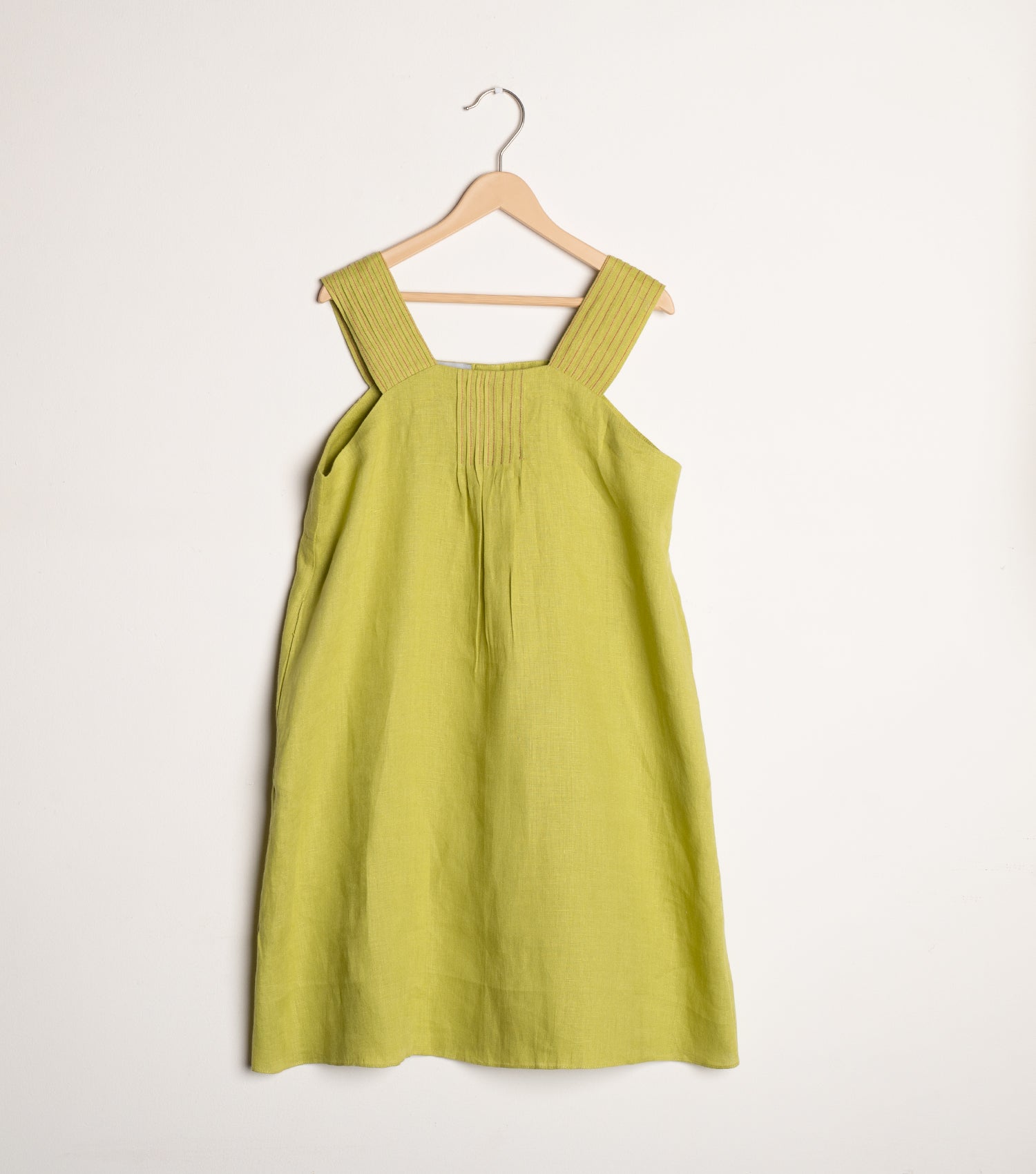 Green cotton A-line dress