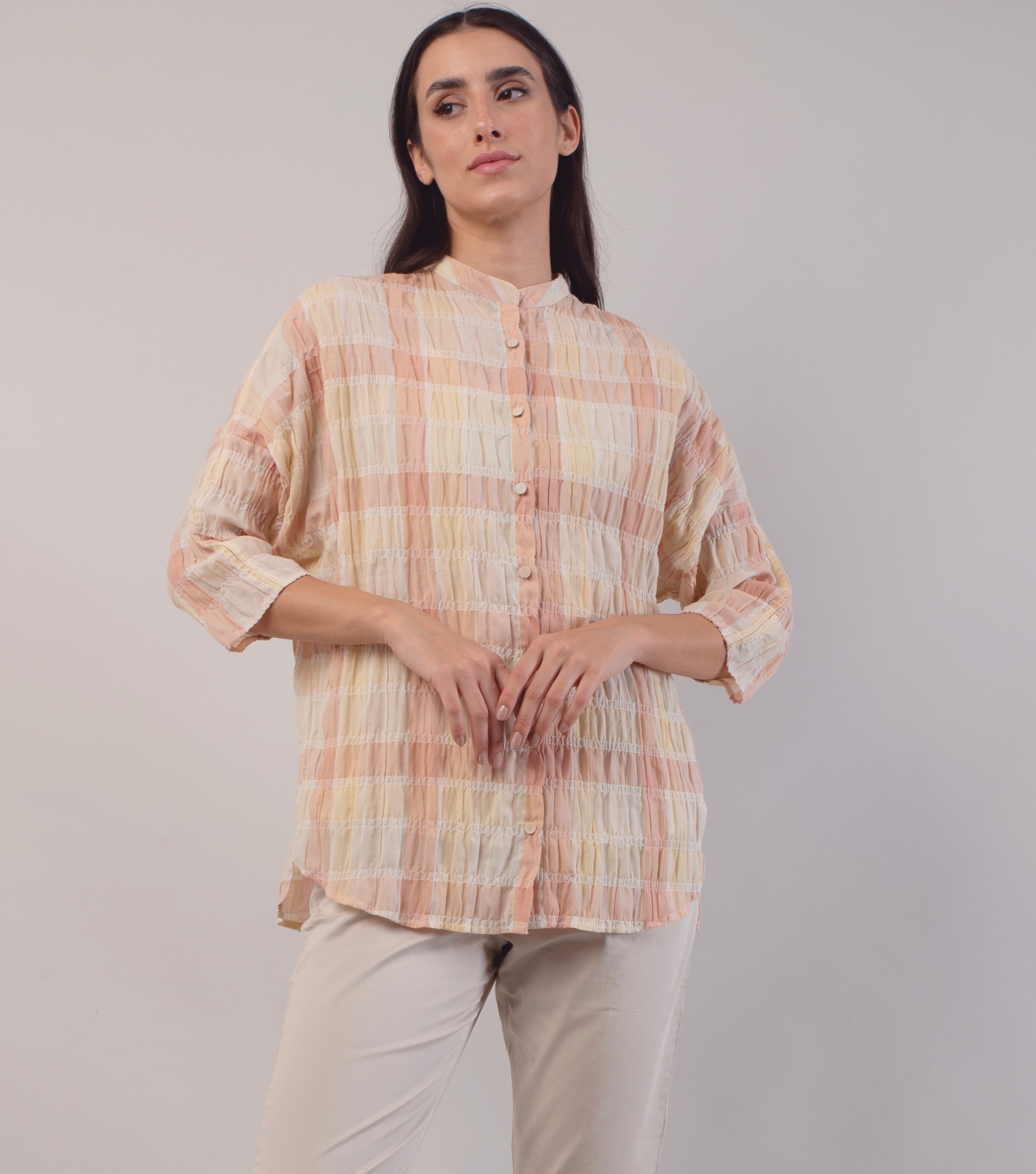 Cream Woven Cotton Shirt