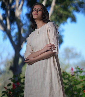 Natural Woven Cotton Dress