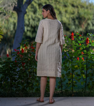 Natural Woven Cotton Dress