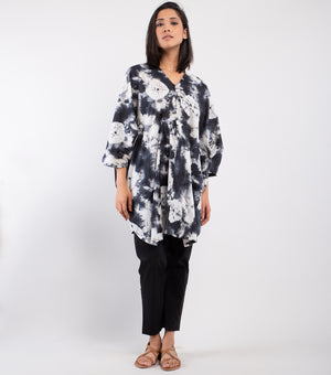 Blue white tie & dye cotton Tunic