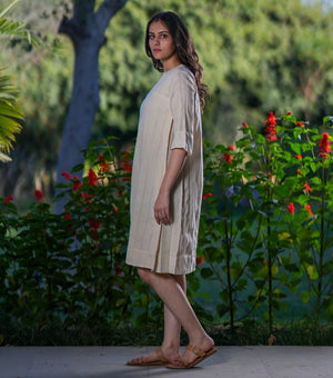 Natural Woven Cotton Dress