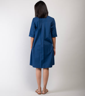 Navy Blue Poplin Dress