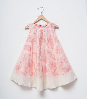Blush Whisper Layered Dress For Girls