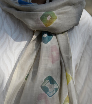 Grey Base Shibori Dupatta