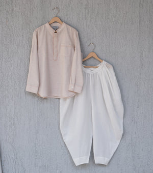 Summer Breeze Cotton Kurta & Dhoti Set For Boys