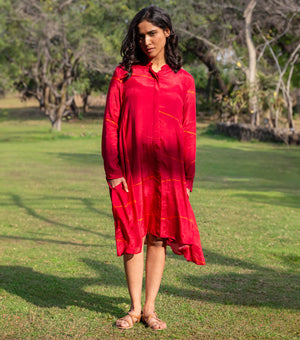 PINK PRINTED MUSLIN DRESS