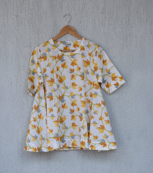 Yellow Printed Cotton Top