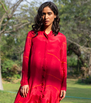 PINK PRINTED MUSLIN DRESS