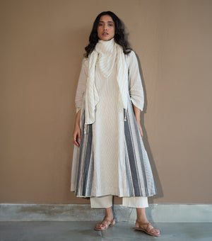 WOVEN COTTON STRIPED SCARF