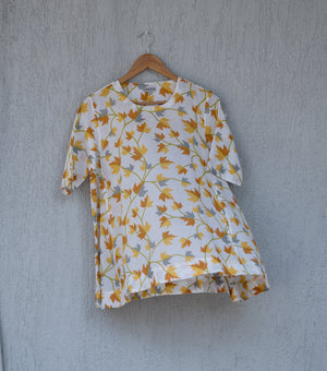 Yellow Printed Cotton Top