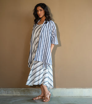 CONTEMPORARY COTTON STRIPED OVERLAY SET