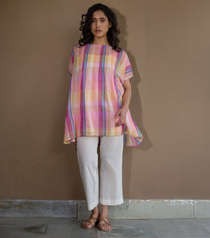 Chequered Box Woven Cotton Top