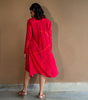 PINK PRINTED MUSLIN DRESS