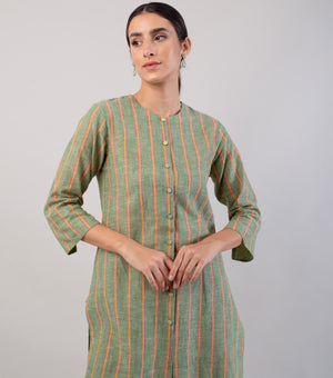 Green Striped Cotton Co-ord Set