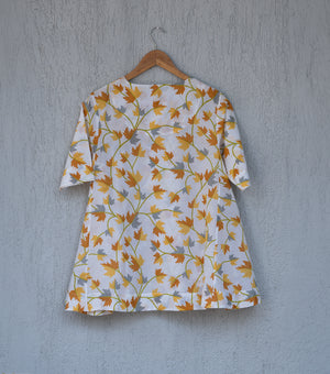 Yellow Printed Cotton Top