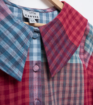 Multicolour Woven Cotton Dress for Girls