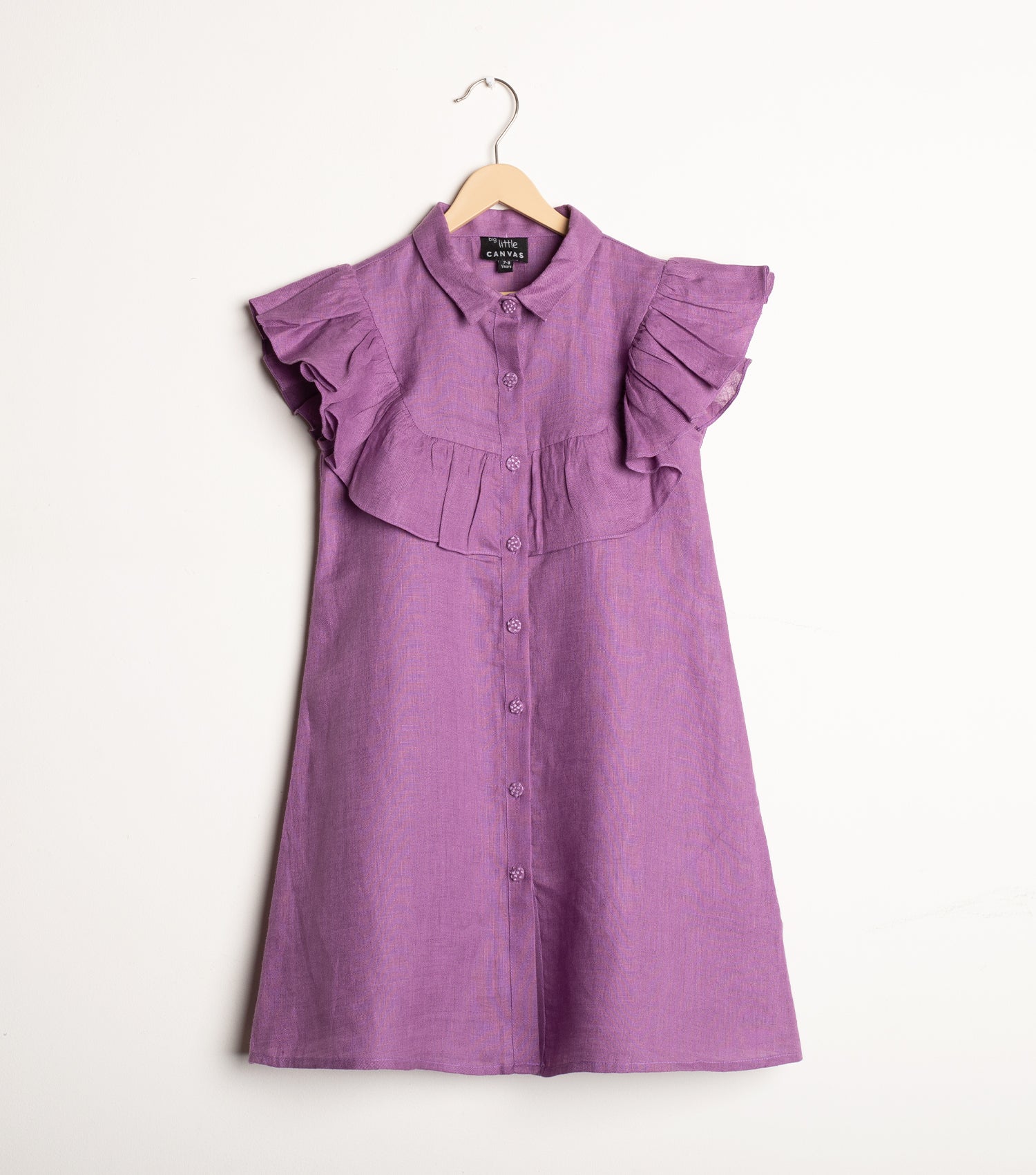 Purple Linen A-line dress