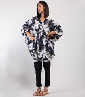 Blue white tie & dye cotton Tunic