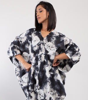 Blue white tie & dye cotton Tunic