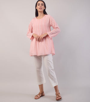Pink Woven Cotton Top