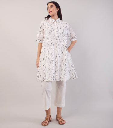 White Printed Cotton Tunic