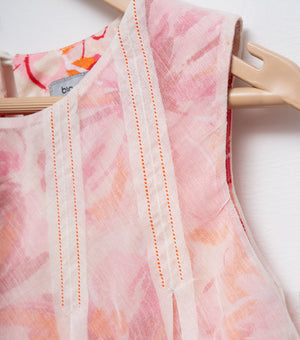 Blush Whisper Layered Dress For Girls