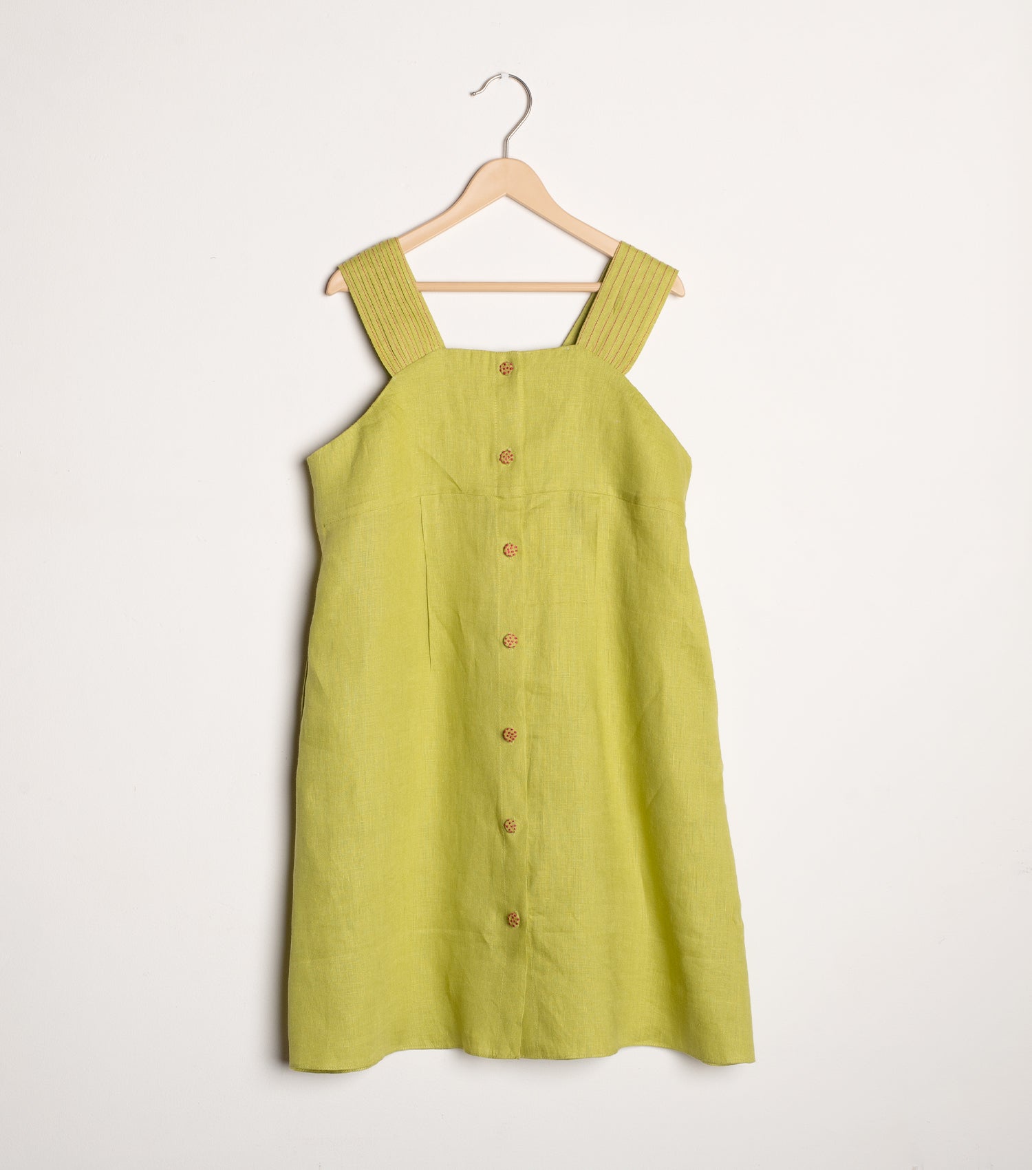 Green cotton A-line dress