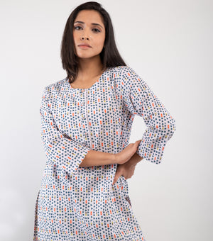 Multicolor Printed Cotton Kurta