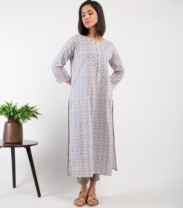 Multicolor Printed Cotton Kurta